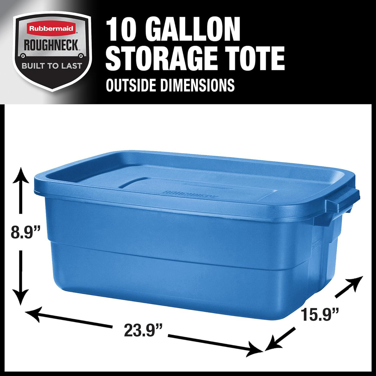 Rubbermaid Roughneck Storage Totes, 10 Gallon, 6 Pack, Heritage Blue